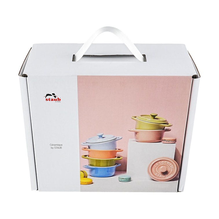 法国STAUB珐宝 马卡龙混色 陶瓷小锅  迷你炖盅烤碗 6件套 11