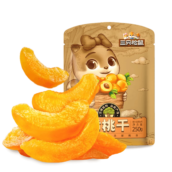 【限时年中大促】三只松鼠 厚切黄桃干 原味 250g 送礼大包装 蜜饯果脯 纯肉不含水 罐头都是水 0色素低脂肪自然熟 果干黄桃罐头