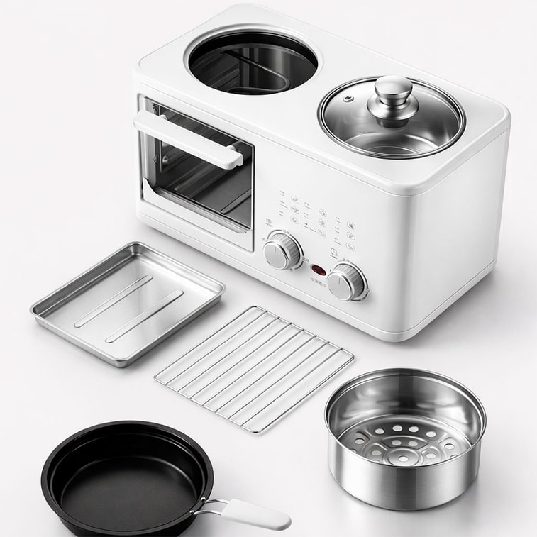 元谷 懶人早餐神器 四合一多功能早餐機 多士爐煎蛋一體 6