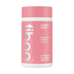 FIBOO 复合鱼油软胶囊 97%RTG型Omega-3 60粒 无腥味 易服用 日常补充 心脑血管健康