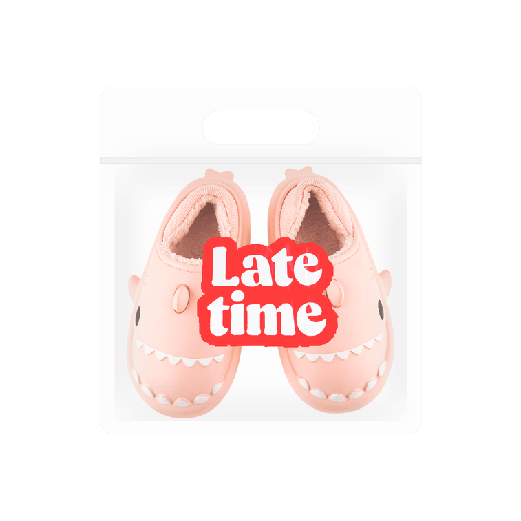 Shark 슬라이드 슬리퍼 남여 공용 방수 겨울 따뜻한 플러시 편안한 샌들 미끄럼 방지 핑크 36/37 4