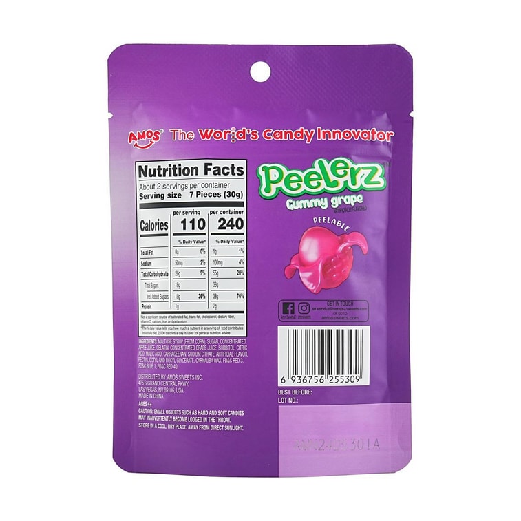 Peelerz  Jelly Gummy Candy Grape 2.19 oz 4