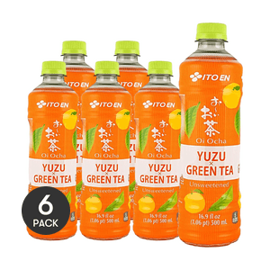 Oi Ocha Yuzu Green Tea, 16.9 fl oz *6【6 Packs】【Low Calories 0 Sugar 0 Fat】