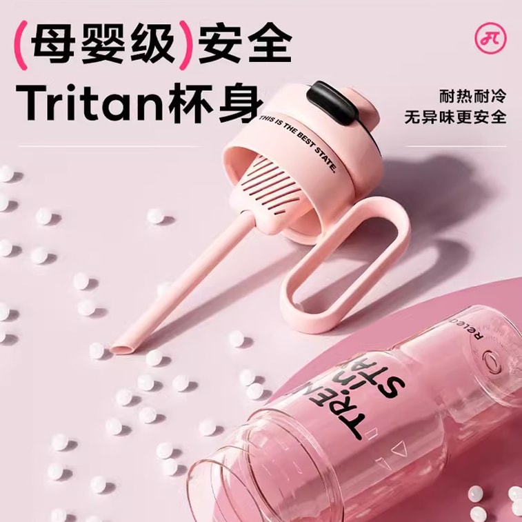 여아용 무성 빅맥 워터컵, 신형 대용량 트라이탄 차와 물 분리컵, 빨대가 달린 컵, 밀크 커피베리 850ml 3