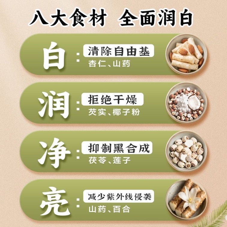 【中国直送】Nanguoアーモンドセブンホワイトココナッツパウダー、1袋150g、ポリア、ヤムイモ、蓮の実、女性のための美白インスタント栄養ドリンクが含まれています。 9