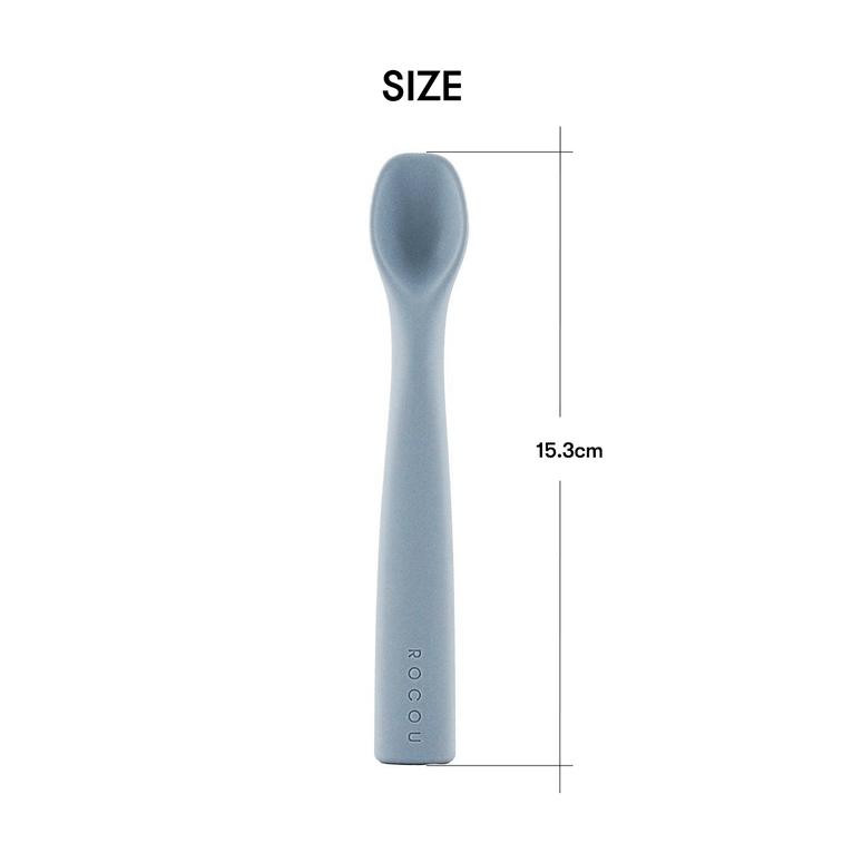 Silicone Baby Spoon Feeding Spoon Vanilla Blue 7