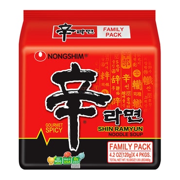 韩国NONGSHIM农心 速食辛拉面 红色系列 4包入 480g