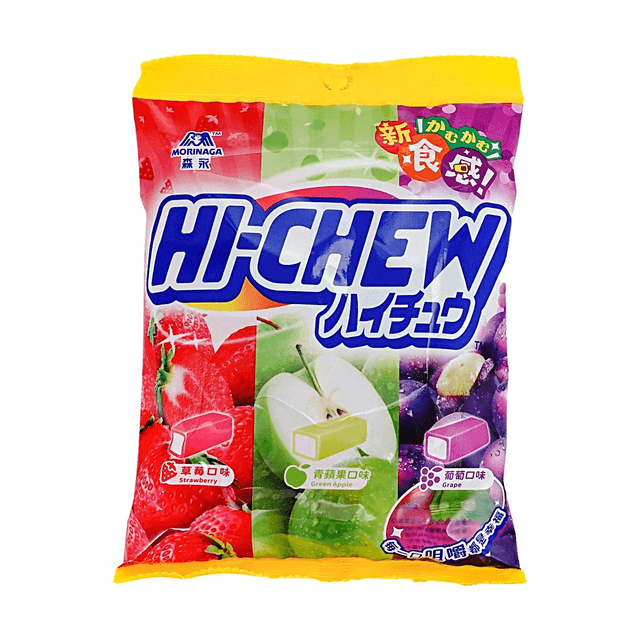 日本HI-CHEW嗨啾Q弹水果软糖草莓青苹果葡萄味85g - 亚米