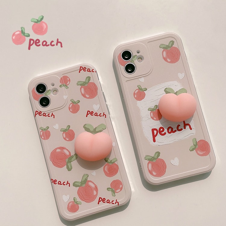中国からの直送】Apple iPhone 16用 3Dピーチスクイーズスマホケース