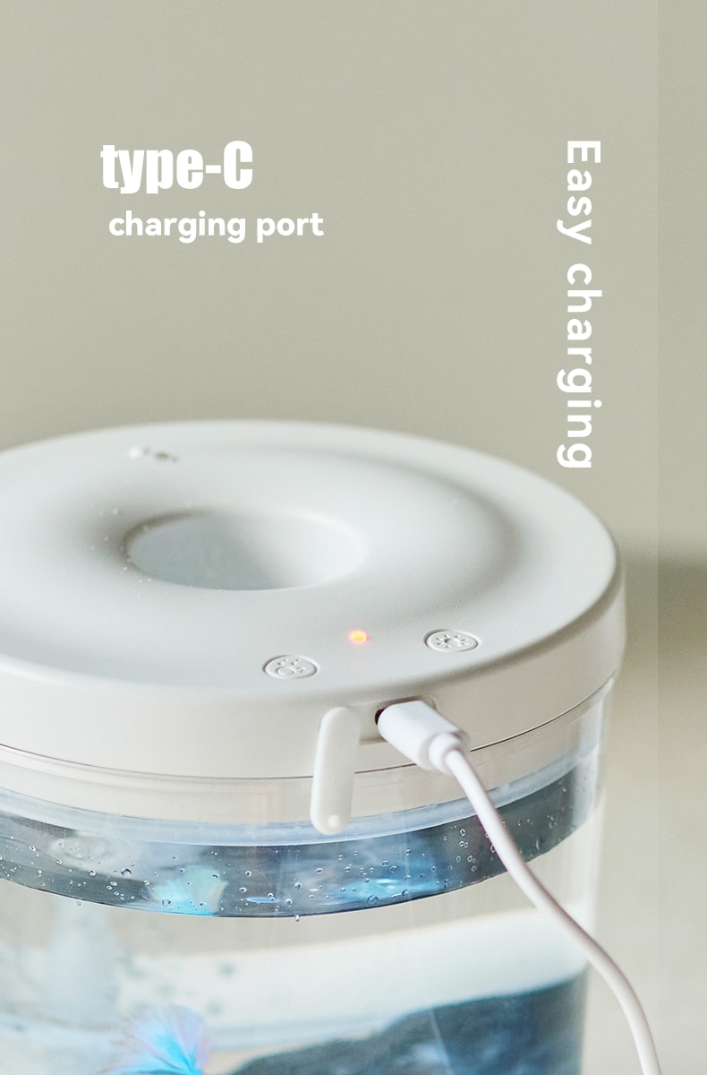 OLAYKS 魚缸新款小型桌上型工作便攜式戶外打氧無線注氧金魚缸