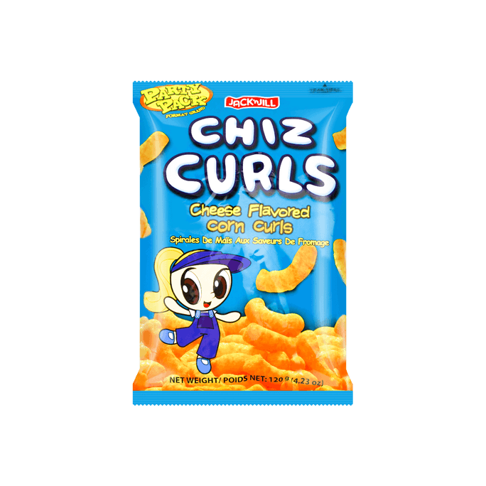 Chiz Curls - チーズ風味のコーンカール、パーティーパック、4.23オンス