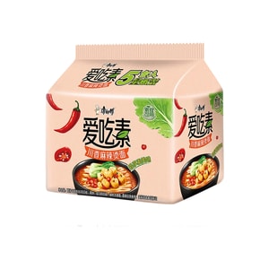 【中国直邮】 康师傅 方便面 【爱吃素系列】 【轻享素食】川香麻辣烫面105g*5包