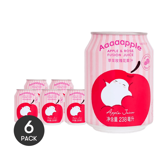 애플 로즈 주스, 246ml * 6팩【클린 라벨, 저칼로리, 백설탕 무첨가】