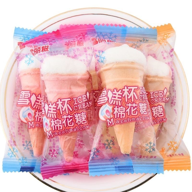 Sherbet Fruit Flavored Ice Cream Cup Marshmallow Assorted flavors 50g*1 Bag
