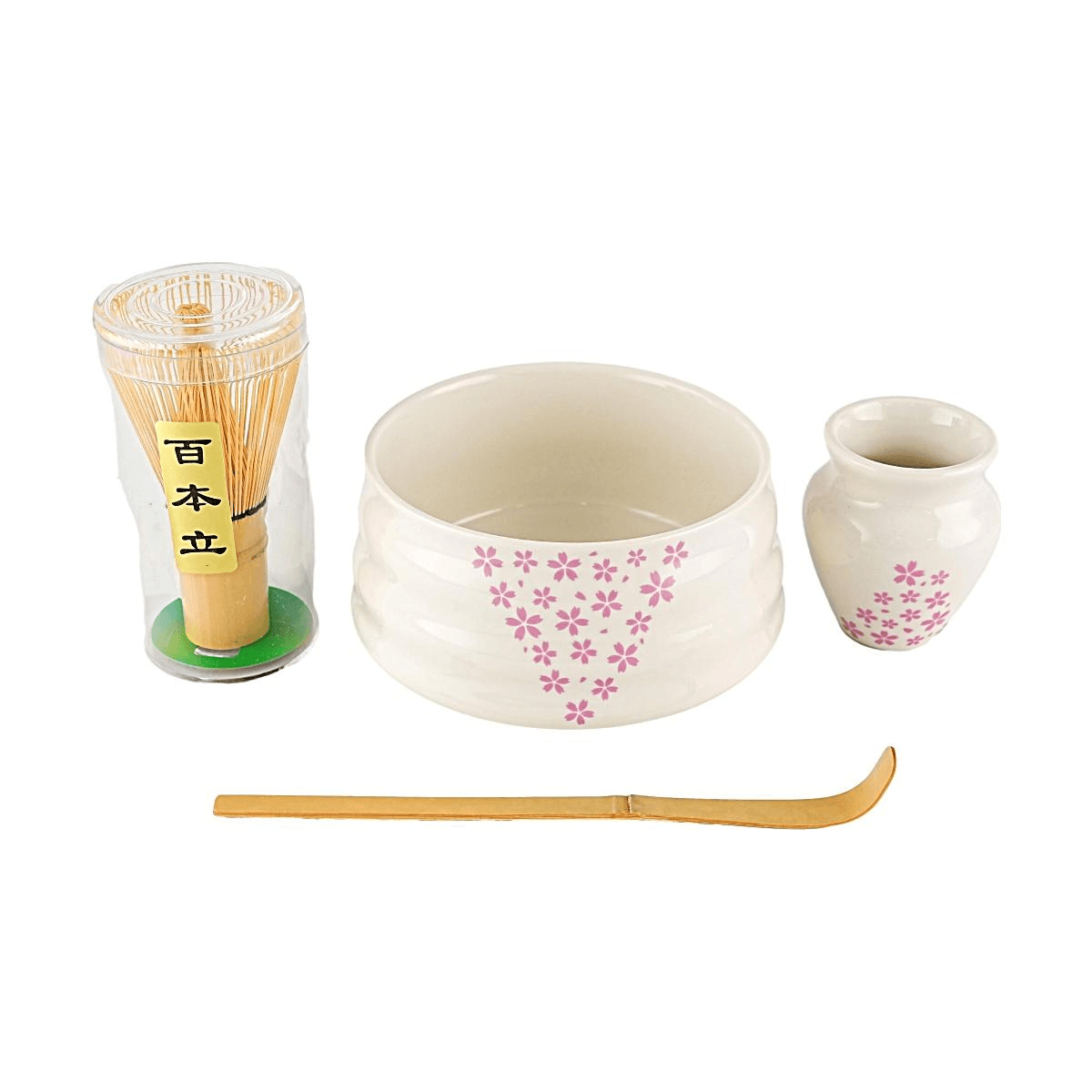 KAWASIMAYA 抹茶茶筅セット、桜ピンク、茶碗・茶筅・茶杓付き、日本