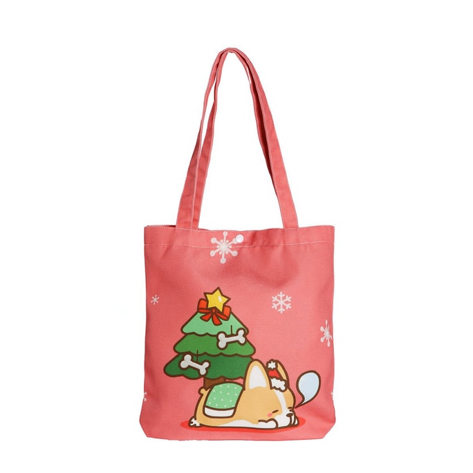 Corgi Colorful Canvas Bag- Sleeping Christmas