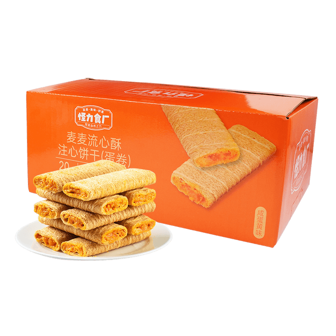  Guai Li Food Factory Maimai Lava Crispy Salted Egg Yolk Sandwich Egg Roll 400g (박스당)