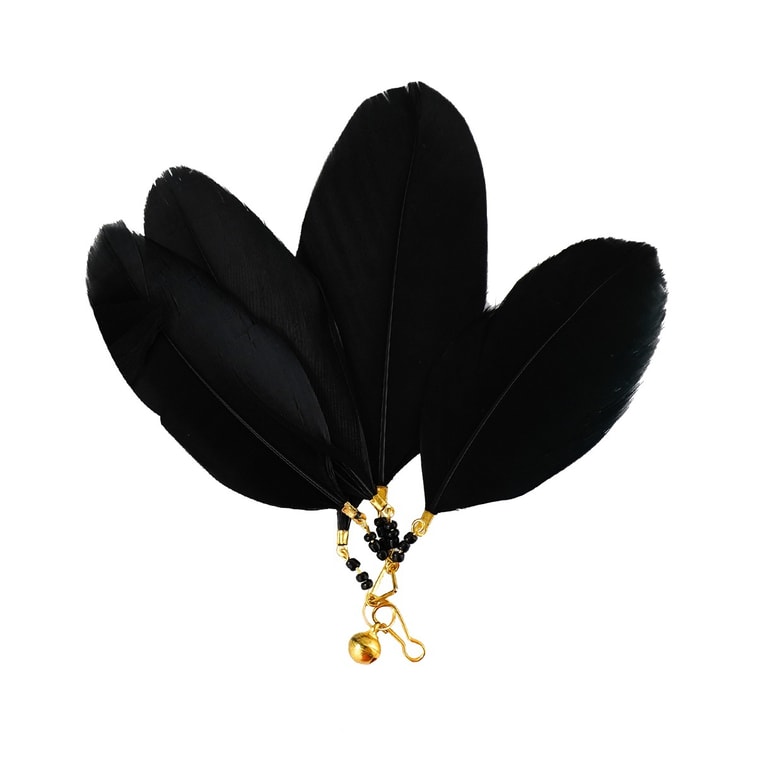 [バンドル] ペットの猫の羽のおもちゃ伸縮式杖エクササイザー猫スティック WD-C-020 #ブラック * 1 + アクセサリー * 1 8