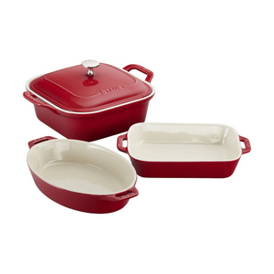 3-pc Mixed Baking Dish Set,Cherry