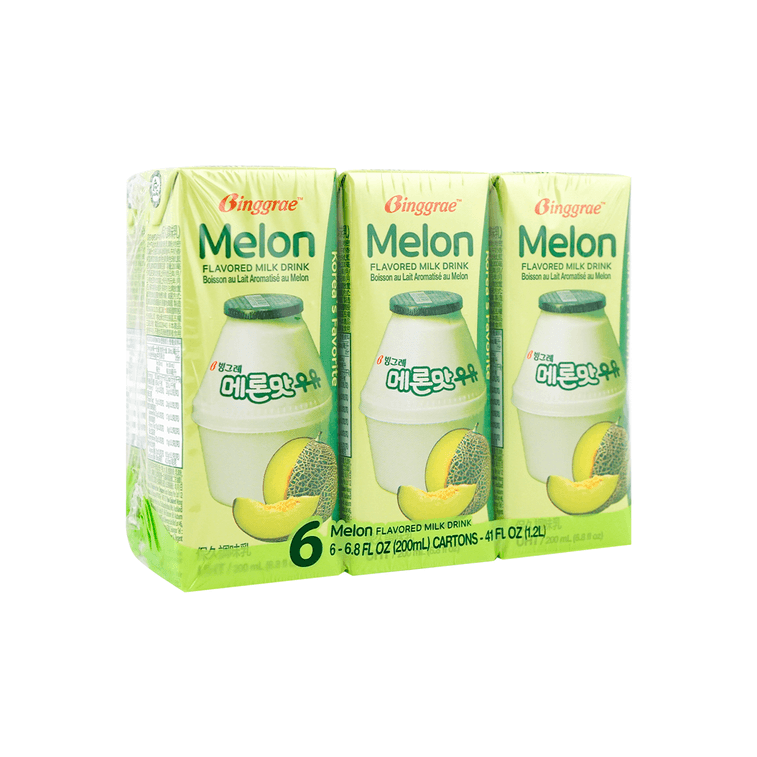 Melon Flavored Milk Drink,Korean Sweet and Creamy Beverage,6.76 fl oz*6 Pack【Trending on TikTok】 8