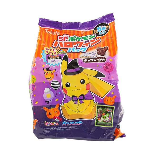日本TOHATO桃哈多xPOKEMON 皮卡丘巧克力粟米饼 5袋入 80g【动漫好物】
