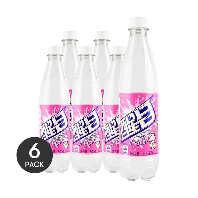 Soda Water Peach Flavor, 16.9 fl oz *6【6 Packs】