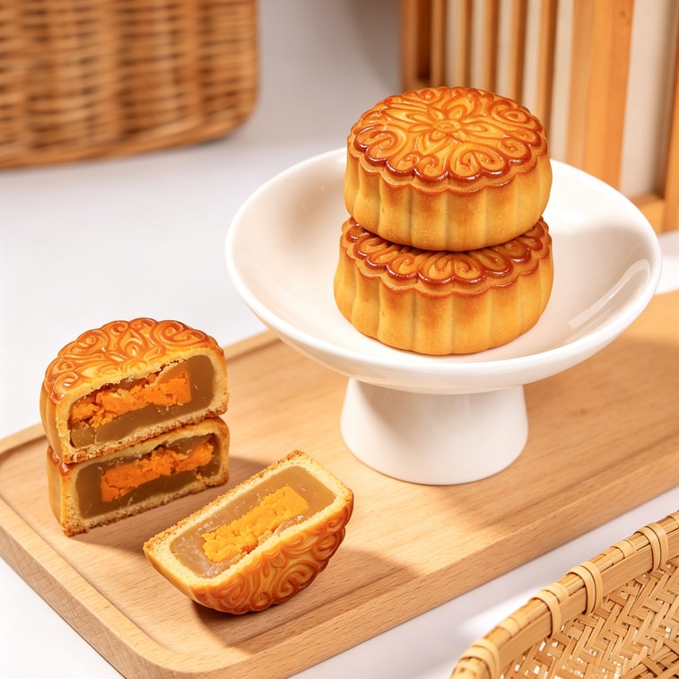 Egg yolk lotus seed paste mooncake 80g [Handmade mooncake] 3