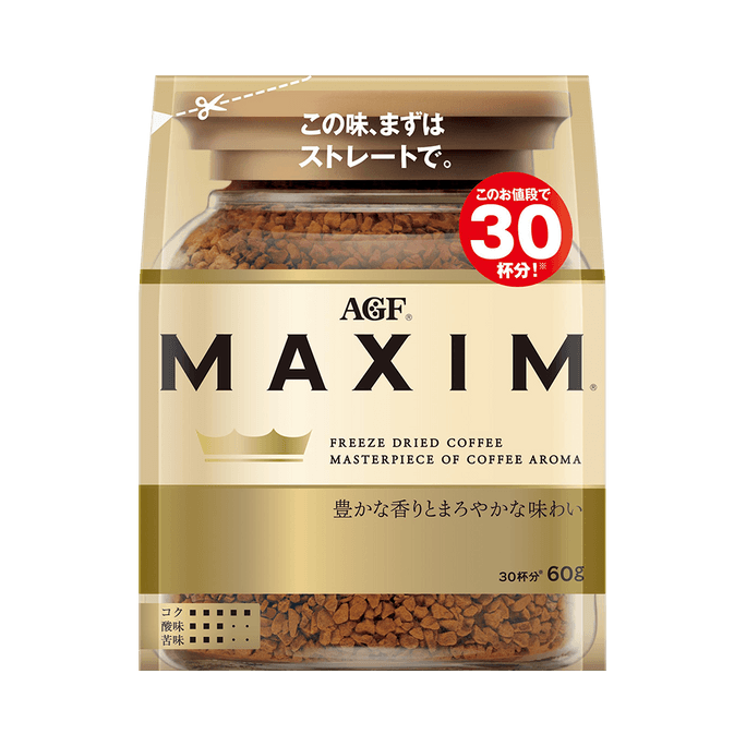 AGF||マキシム 濃厚でコクのあるインスタントコーヒー||詰め替え用 60g/袋
