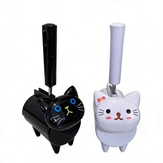 【中国直邮】 喜乐多优选 可爱猫咪粘毛器可撕式强力除毛筒*1件(内含白色一组及黑色一组)