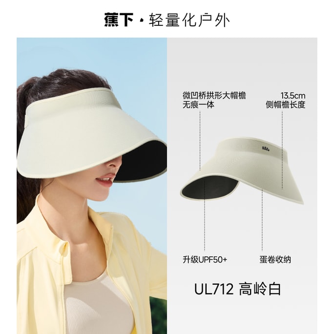 UV Protection Hat - Wide Brim Bucket Hat with Full Face Coverage Kaolin White - UPF50+ Foldable Sun Hat 1pack