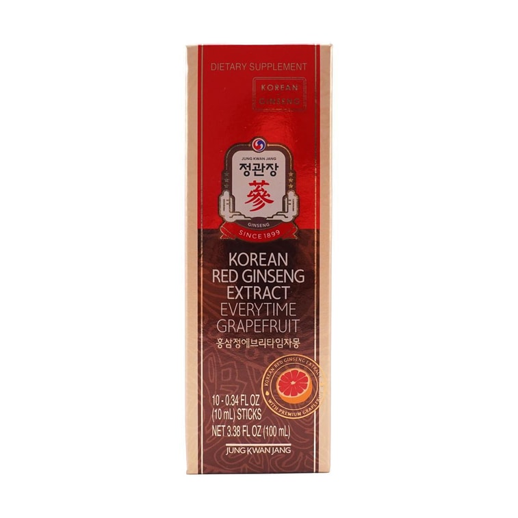 エブリタイム グレープフルーツ 韓国産紅参エキス液スティック 1000mg 10袋入り - 1本あたり15kcal 11