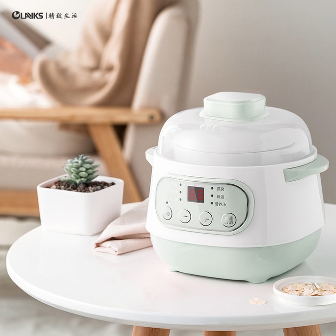 Multifunctional Ceramic Electric Stew Pot Chinese Style Health Pot Green 1Piece
