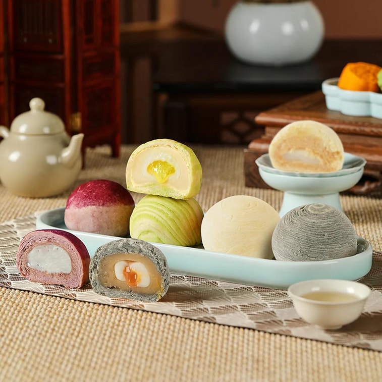 皇家尚食局x西安博物院联名 唐韵华彩糕点礼盒 曲奇荷花酥流心酥 748g【可可味+紫薯味+蓝莓巴旦木味+抹茶蔓越莓味+玫瑰味+萌托斯+椰丝味+青柠味+陨石奶黄味+紫晶酥+蛋黄乳酪酥+福气满袋+岁岁常青+万事如意+蓝莓芝士味】 4