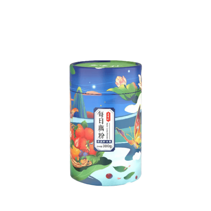 【中国直邮】 三家村 桂花奇亚籽坚果纯藕粉西湖莲藕粉羹早餐冲饮  380g/罐