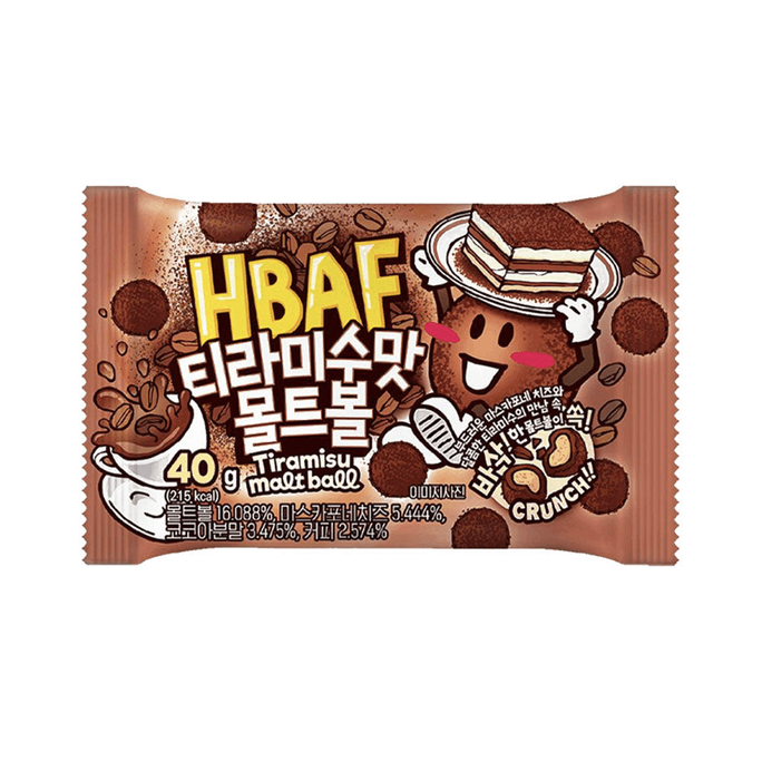 韩国HBAF 提拉米苏麦芽球 40g