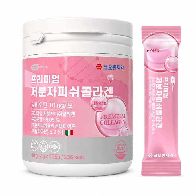 【韓國直郵】 韓國 KOLON PHARMA 高端低分子魚膠原蛋白,2g x 30包
