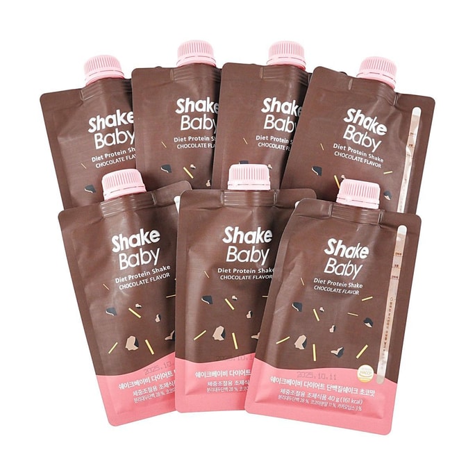 韓國SHAKEBABY 蛋白質奶昔 減重減脂增肌 巧克力口味 單包161卡 7包入 280g
