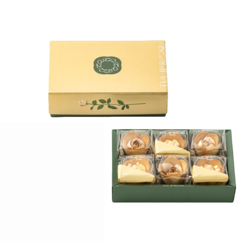Tulip Cheese Rose Filled Tart (Cheese and Butter Flavors 6 Pieces
