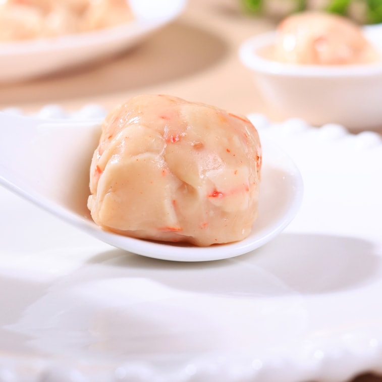 Fish roe ball Lobster flavor Hot pot meatballs QQ Low fat Cooked food Fish ball Seafood snack Dormitory snacks 200g 4