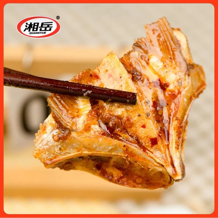 湘岳 【店庆大促】鱼下巴即食鱼嘴巴湖南特产【剁椒味】鱼嘴新鲜辣味鱼麻辣小吃小包装【内5包】约125克*1袋 4