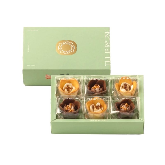 [Japan Post] Tulip Rose Valentine's Day Gift Cream Flower Cookies 6 pieces