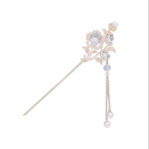 Classical Chinese Hairpin Tassel Flower Hairpin High-end And Niche -Three - Life Flower 1 Pc