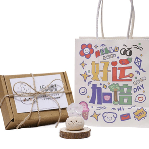 【中国直邮】 未知 其它品牌 纯手工小豆丁可爱天然水晶原矿裸石 白水晶欧气满满3.5cm