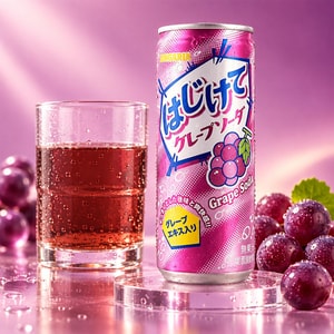 Hajikete Grape Soda 8.45 fl oz【Refreshing Aftertaste】【With Grape Extract】