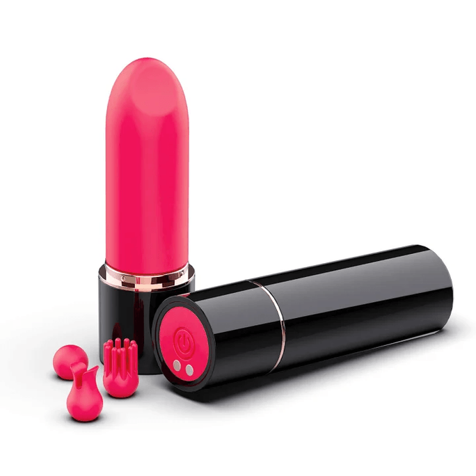 Leyu Flame Lipstick Tide Pen 3 Kinds of Head Covers 10 Frequency Vibration Female Vibrator Replaceable Masturbation Massager Lipstick Appearance Design USB Charging Waterproof Design 1 Piece