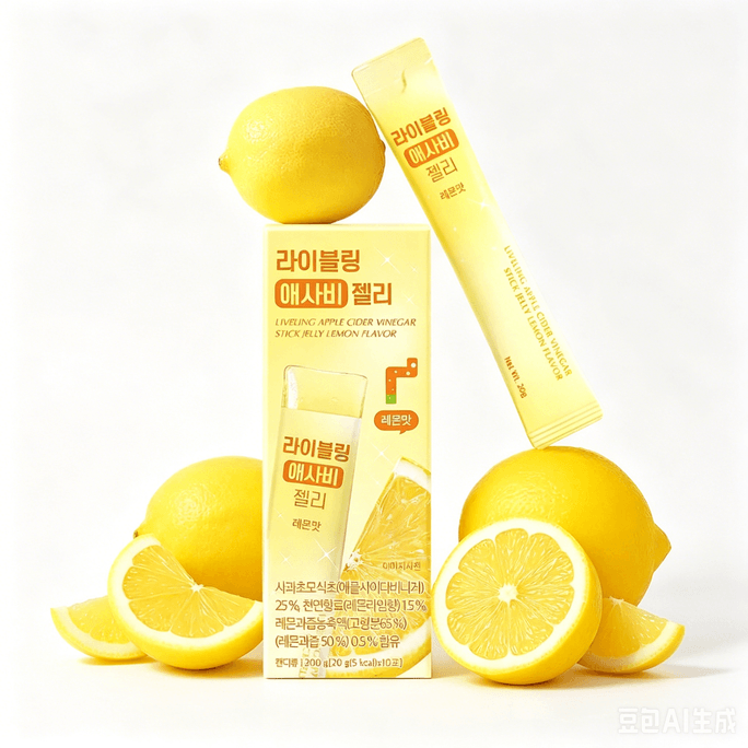 【Livraison directe de Corée】 LIVELING Bâtonnets de gelée au vinaigre de cidre de pomme # Citron 10 bâtonnets