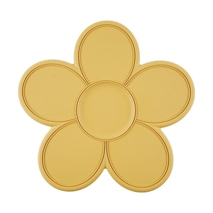 실리콘 이유식 매트 플라워 플레이스매트, 허니 옐로우