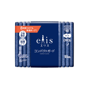 日本ELIS怡丽 便携式超薄瞬吸型卫生巾 夜用型 有护翼 290mm 15枚入