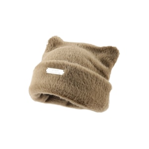 [中国から直送] HSPM 新作 かわいい 猫耳 フェイクミンクファー ニット帽 ビーニー ウールハット レディース おしゃれ 万能ヘッドバンド カーキ 1個