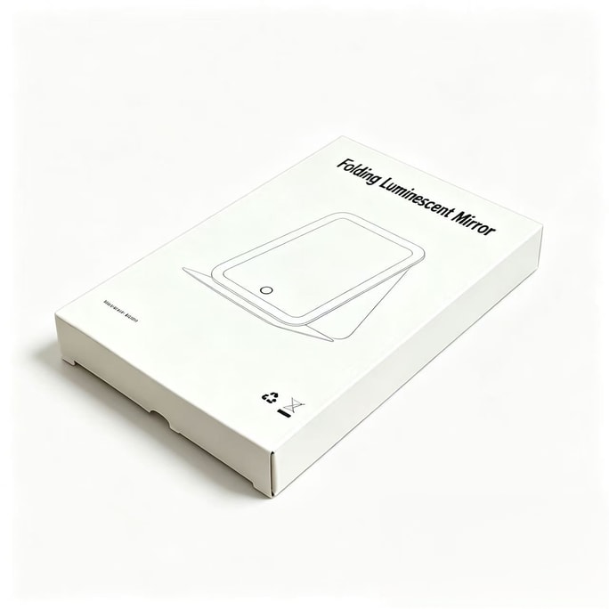 Makeup mirror with LED light, portable foldable, pink 1 piece, three-key control, soft light eye protection